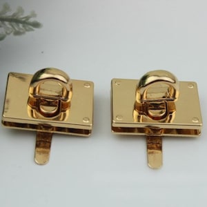 Rechteck Twist Turn Lock 32mm Geldbörse Charm Organizer Gepäck Hardware Antik Gold Schloss und Schlüssel-Verschluss Kleine Tasche Clutch Metall Zubehör