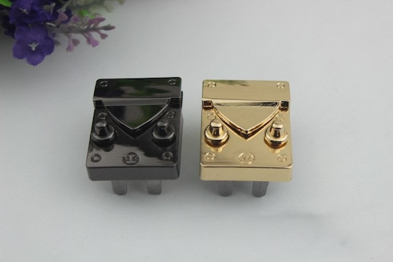 4 pezzi Twist Turn Lock, chiusura in metallo, chiusura per borsa, per la creazione di borse, artigianato in pelle fai da te, borsa (argento