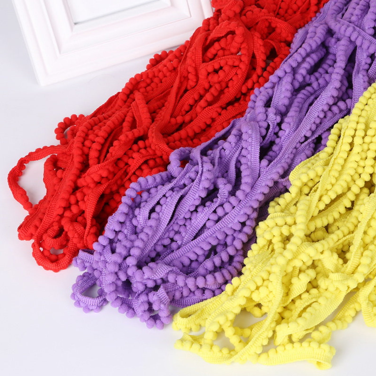 Pom Pom Ribbon 12mm Edge Trim 18 Colors Pompom Tassel Mini Etsy
