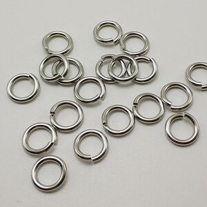 Stainless Steel Open Jump Rings 10-30mm 12 10 8 Gauge Dull Silver Color OD Connector Wire Chainmail Chainmaille Weave Jewelry Hardware DIY image 8