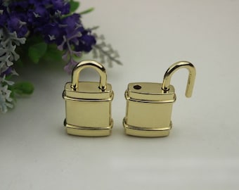 Purse Keyless Switch Padlock 22x40mm Charm Organizer Luggage Hardware Gold Lock And Key Closure Small Bag Clutch Metal Accessories Wholesale