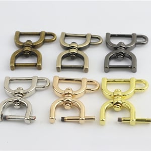 D-Rings Screw In Shackle Horseshoe Buckle Purse Strap Connector Metal Adjuster 5/8 Inch 15mm Belt Webbing Purse Hardware Wholesale Bulk