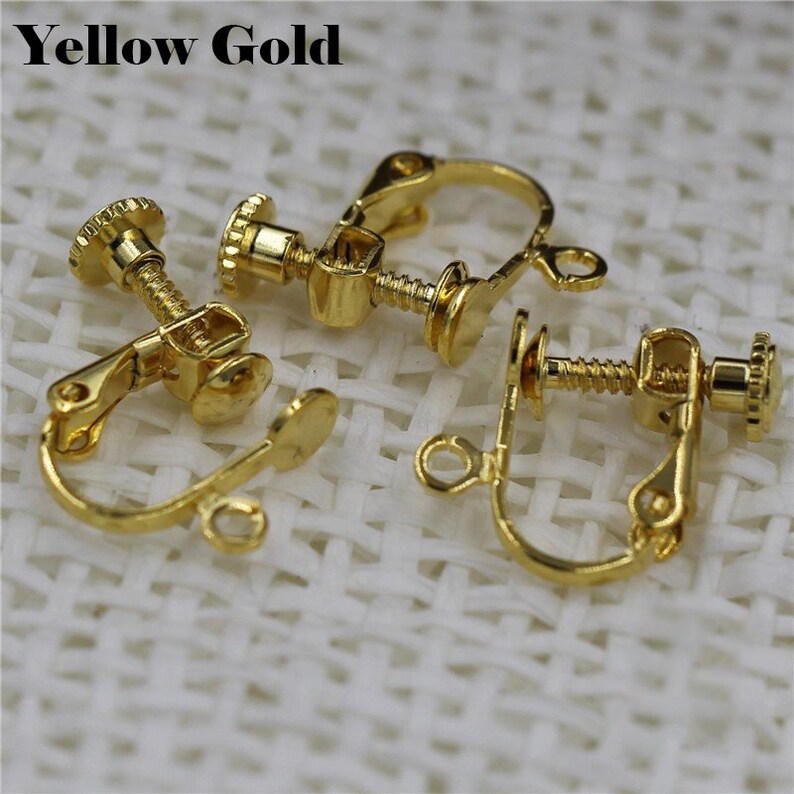 Screwback Clip on Earring with Ring Loop 12x12 mm Silver Etsy