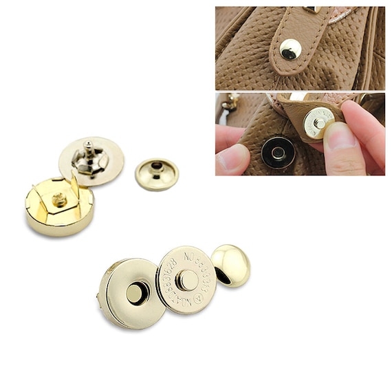 12 Sets Magnetic Snaps Buttons Sew in Magnetic Plum Bag Clasps Button Snaps  for Purses Handbag Clothes Scrapbooking Closure Fastener Sewing Craft DIY