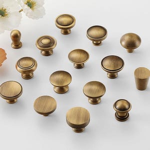 Aged Brass Drawer Pulls Knobs Handles Vintage Style Handmade Home Furniture Improvement Kitchen Bathroom Cabinet Wardrobe Dresser Door Decor