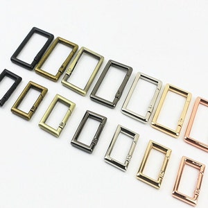 Rectangle Spring Ring 1" 1 1/2" 26 38mm Metal Push Gate Snap Hook Clip Clasp Heavy Duty Handbag Bag Making Replacement Hardware Wholesale