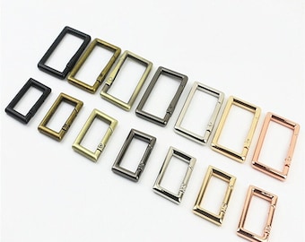 Rectangle Spring Ring 1" 1 1/2" 26 38mm Metal Push Gate Snap Hook Clip Clasp Heavy Duty Handbag Bag Making Replacement Hardware Wholesale