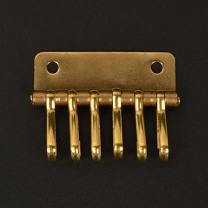 Massiv Messing Schlüsselhalter Teller 6 Haken 2 Zoll Spring Snap Schlüsselring Geldbeutel Tasche Geldbeutel Zubehör Leder handwerk Wholesale DIY