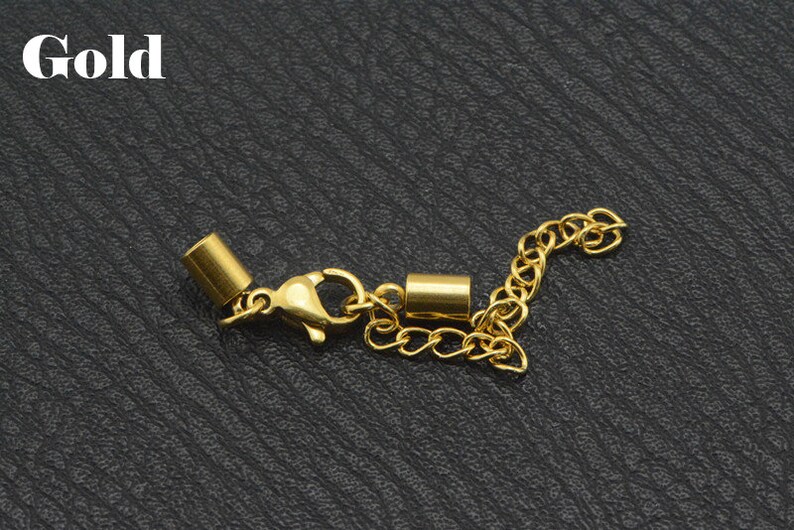 Cord End Cap Lobster Clasp Extension Chain 1.2 8 Mm Surgical Etsy