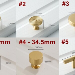 Brushed Solid Brass Cabinet Knobs Pulls Handles Industrial Knurled Bar Modern Round Knobs Kitchen Bathroom Bedroom Wardrobe Drawers