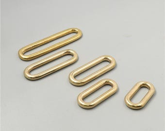 Anneau ovale en laiton massif moulé soudé, fermé, boucle en sangle de 20 à 50 mm, sac à bandoulière en cuir robuste, boucles de ceinture pour collier de chien