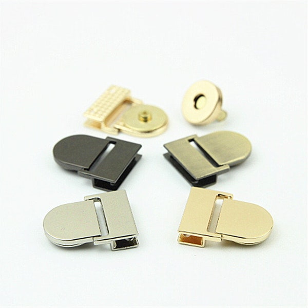 Magnetic Bag Lock Button 31mm 1 1/4" Purse Charm Organizer Luggage Hardware Black Gold Closure Small Bag Clutch Metal DIY Bulk Wholesale