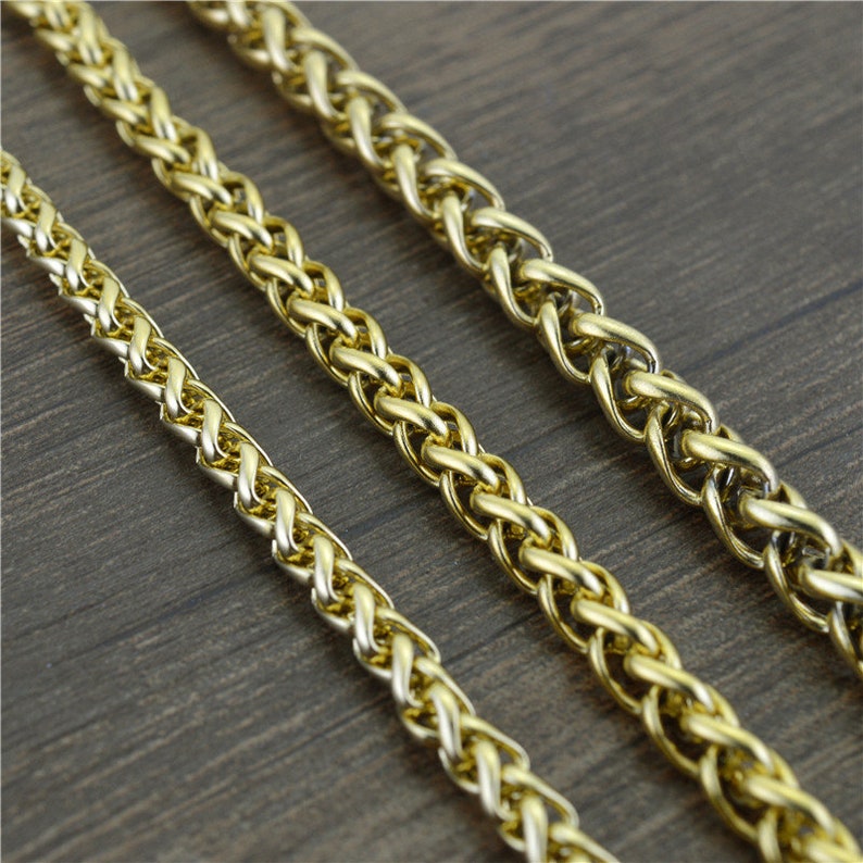 Solid Brass Wheat Spiga Rope Chain 6 8 10mm Unfinished Curb Etsy