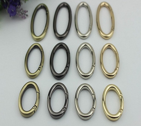 Oval Spring Push Gate Ring Swivel Snap Hook 30 40 55 mm Metal Handle Trigger Lobster Clasp Clip Purse Bag Handbag Hardware Bulk Wholesale