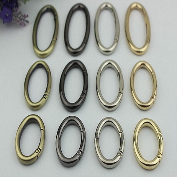 Oval Spring Push Gate Ring Swivel Snap Hook 30 40 55 mm Metal Handle Trigger Lobster Clasp Clip Purse Bag Handbag Hardware Bulk Wholesale