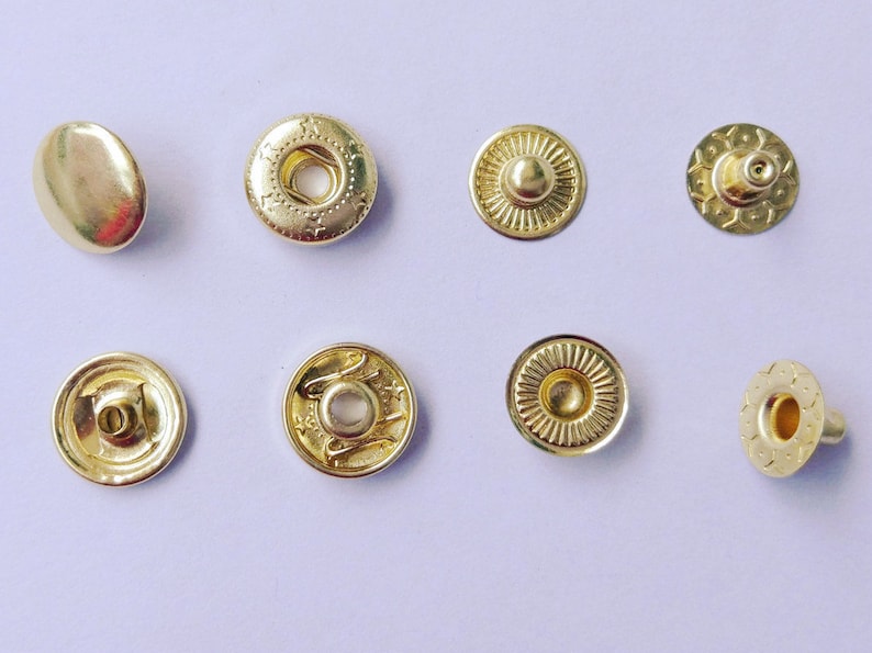 Solid Brass Round S Spring Snap Button 8 10 12 15 Mm Tich Etsy UK