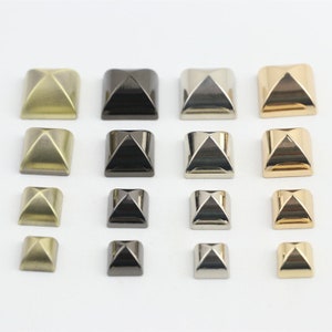 Pyramidenkopf Knopf Gürtelschlaufe Chicago Screw Rivet Concho Stud 10 12 15 18mm Screwback Screwback Schuh Blacelet Geldbörse Handtasche Hundehalsband