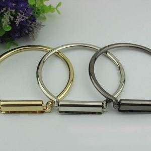 Manijas de correa redonda Conector 3 1/2 "90 mm Hebilla de bloqueo Oro Gunmetal Hardware Negro Bolsa de cuero Bolso bolso bolso de mano Mochila de embrague Suministros de bricolaje