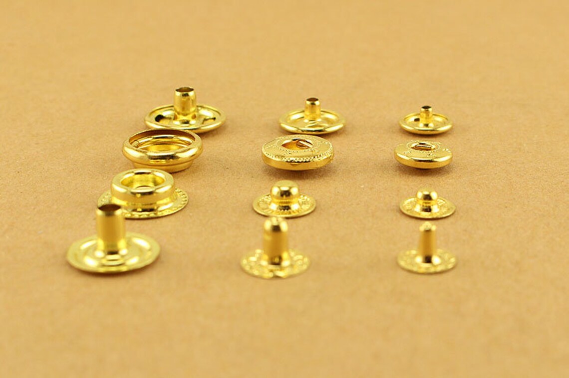 Solid Brass Round S Spring Snap Button 8 10 12 15 mm Tich Etsy
