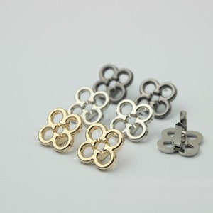 Flower Metal Purse Label 3/4&quot; 19mm Charm Tag Decoration Supply Heavy Duty Handbag Bag Making Replacement Hardware Wholesale Bulk