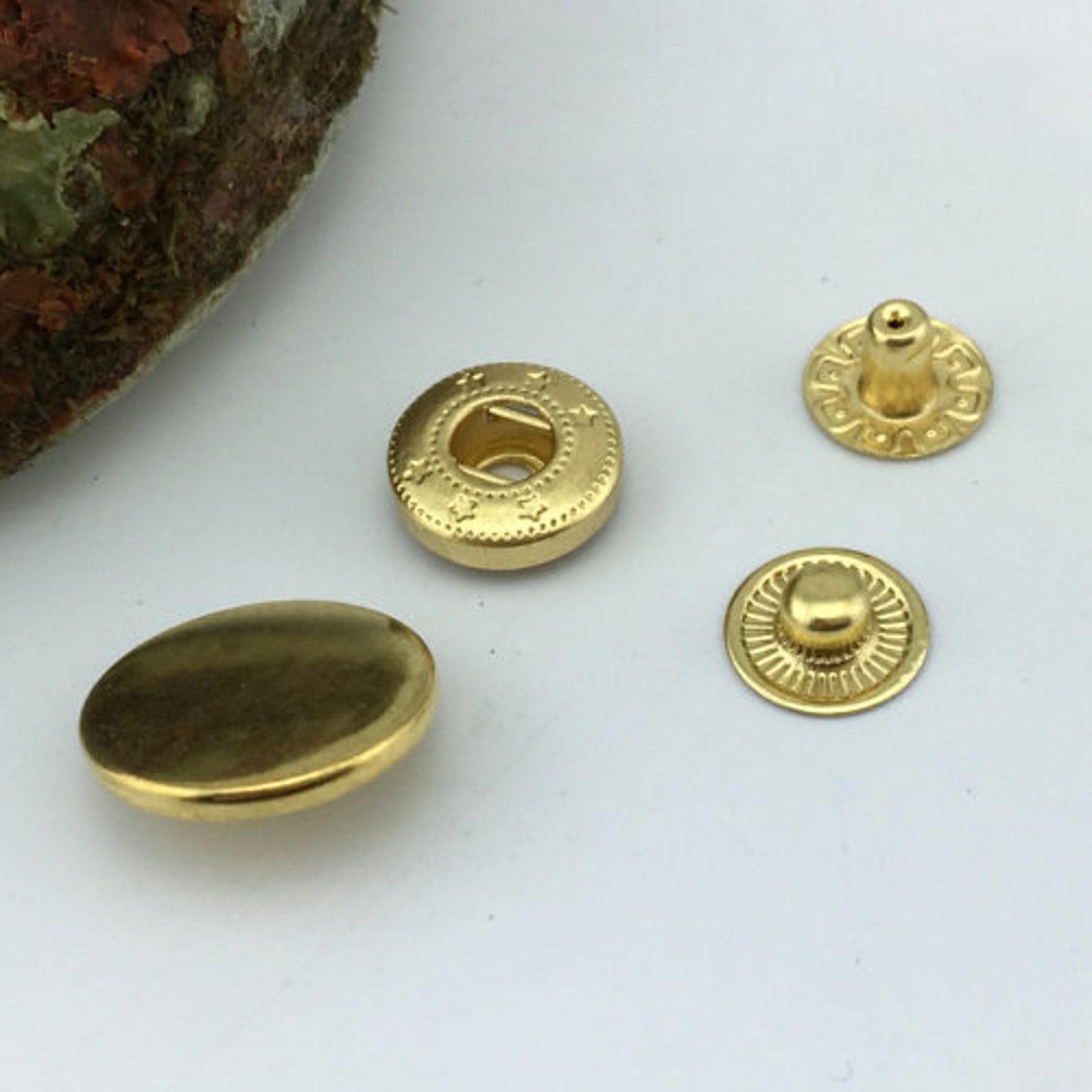 Solid Brass Round S Spring Snap Button 8 10 12 15 Mm Tich Fastener ...