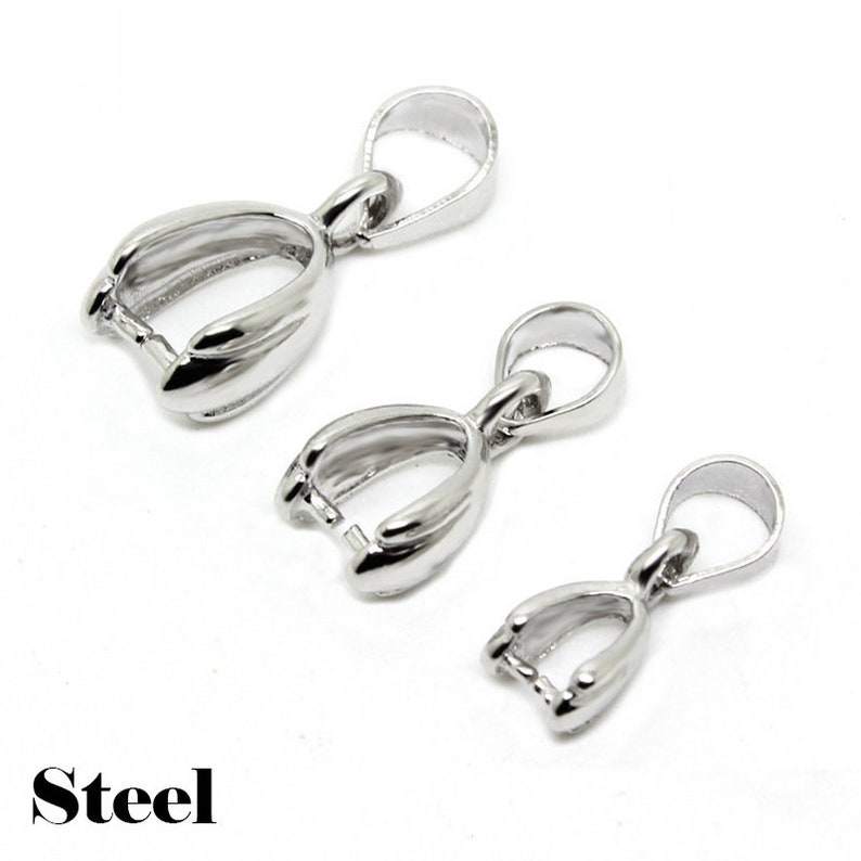 Stainless Steel Ice Pick Pinch Bail Clasp 13 15 16 17 18 Mm Etsy