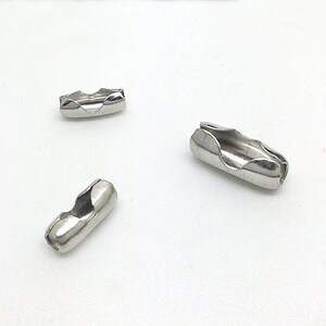 May include: Three silver metal chain connectors. The connectors are designed to be used with chain necklaces or bracelets.