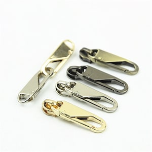 Zipper Pull with Lever Snap Hook #5 1 3/4&quot; 45mm Zipper Head Pull-Tab Replacement Heavy Duty Handbag Bag Making Hardware Wholesale Bulk
