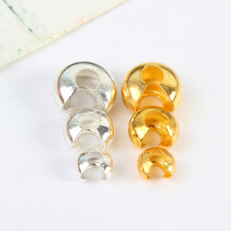 Brass Open Crimp Bead Knot Cover 3mm 4mm 5mm 1/8 Etsy