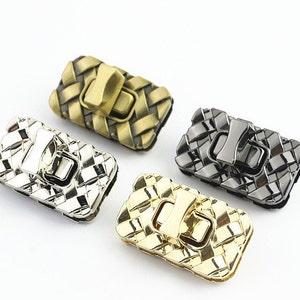 Rectangle Turn Lock 1 3/8&quot; 35mm Metal Purse Twist Lock Closure Heavy Duty Handbag Bag Making Replacement Hardware Accessories Wholesale Bulk