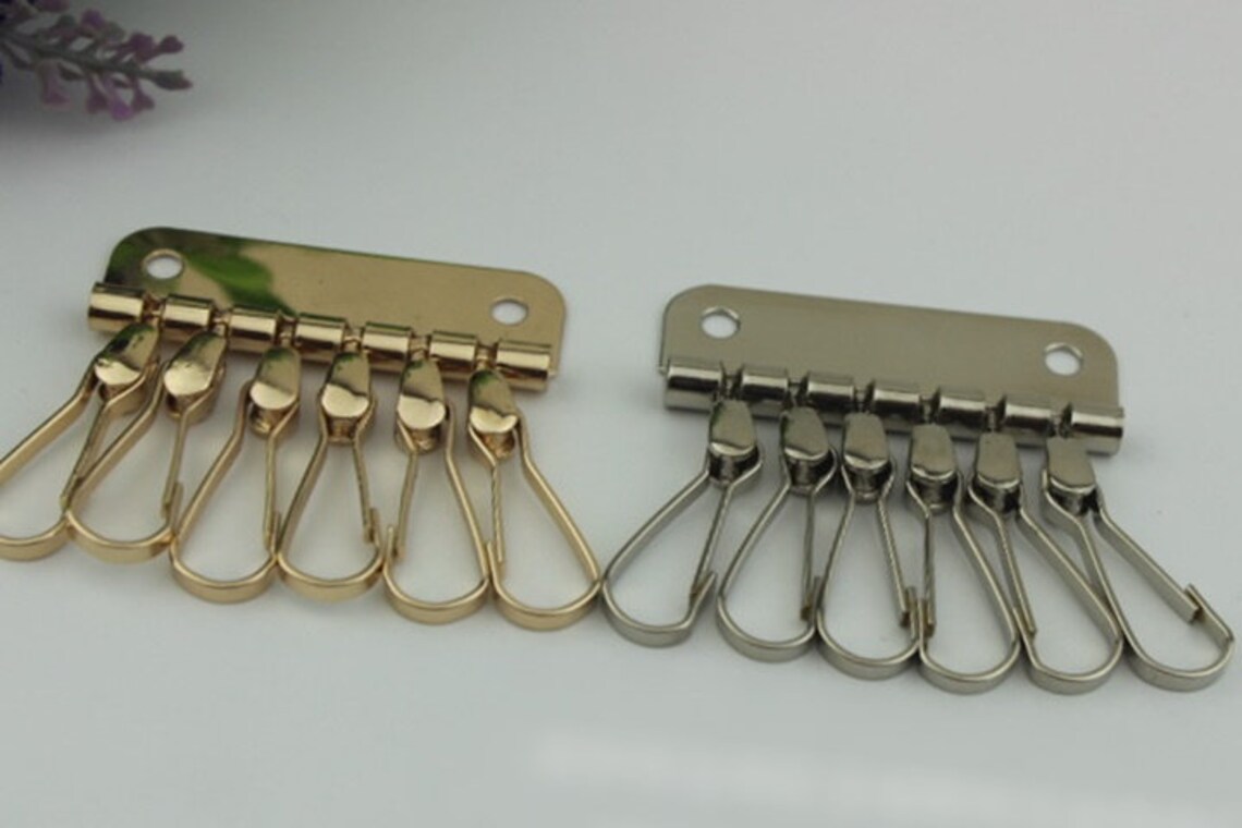 6 Hooks Metal Key Holder Plate 50 mm 2 Key Fob Ring For Etsy
