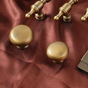 Vintage Style Drawer Knob 1&quot; 1 1/4&quot; Aged Brass Handmade Home Furniture Improvement Kitchen Bathroom Cabinet Wardrobe Dresser Decor Hardware