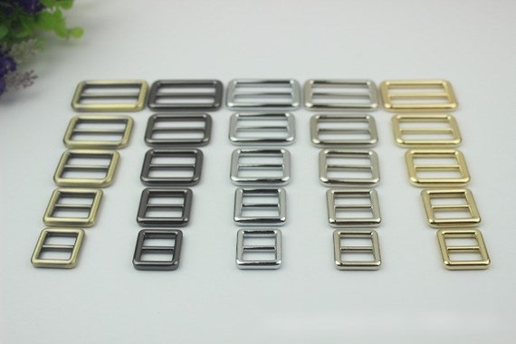 Rectangle Double Loop Purse Strap Slider Metal Connector Buckle Adjuster  Keeper Ring 16 20 26 32 38 Mm Belt Webbing Hardware Wholesale Bulk 