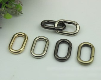 Oval Spring Ring Push Gate Snap 16 23 25 29 35 40mm Extend Purse Bag Chain Strap Key Fob Keyring Dog Leash Metal Trigger Clasp Clip