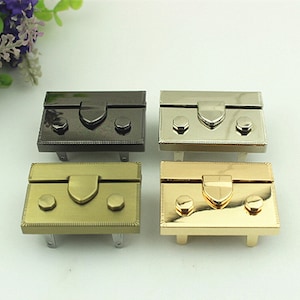 Rechteck Twist Press Lock 50mm Geldbörse Charm Organizer Gepäck Hardware Antique Gold Schloss und Schlüssel-Verschluss Kleine Tasche Clutch Metall Zubehör