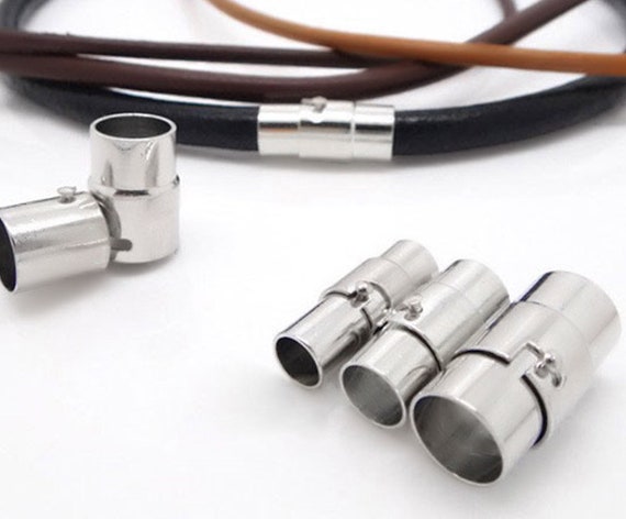 REVEW 10sets Retro Bronze End Clasps for Jewelry Clasps for Leather Jewelry Making Magnetic Bracelet Clasp Magnetic Leather Cord End 3-10