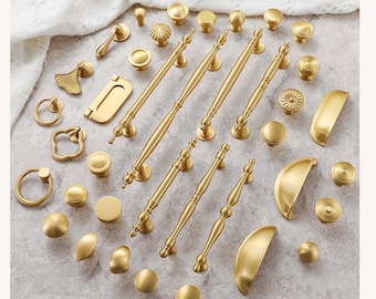 Luxus Gold aus massivem Messing Schrank Griffe Griffe Barock Vintage Art Deco Küche Kommode Schublade Möbel antike dekorative Hardware