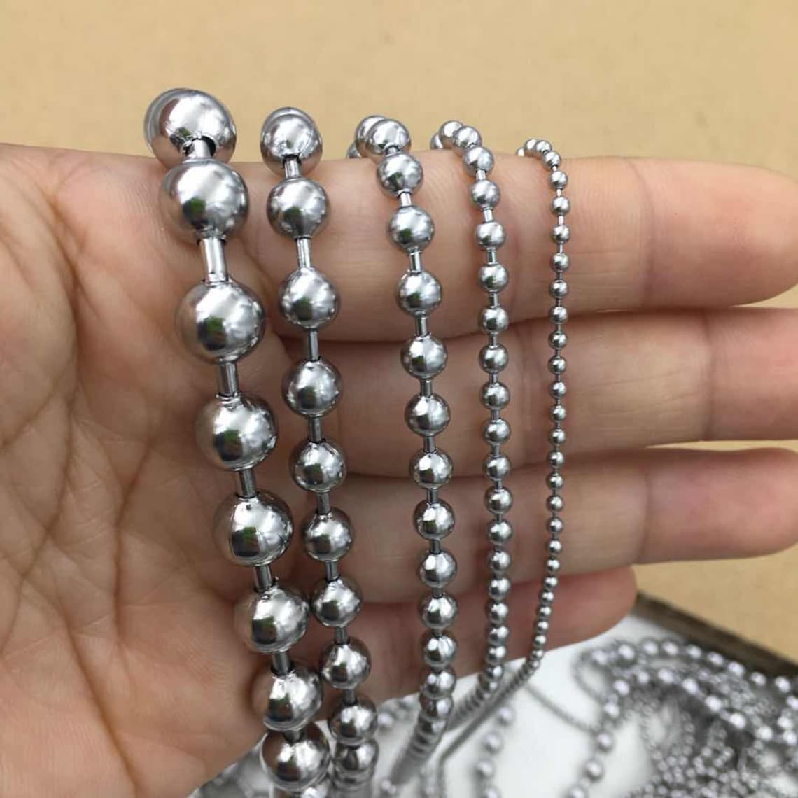 Stainless Steel Ball Chain 1.2 1.5 2 2.4 3 3.2 4 4.5 5 6 8 mm Etsy