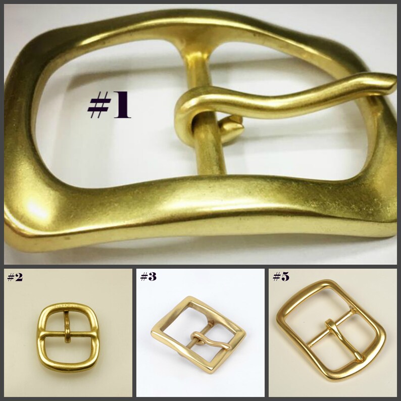 Men Solid Brass Double Tongue Pin Prong DIY Metal Belt Buckle Fits 40MM Straps