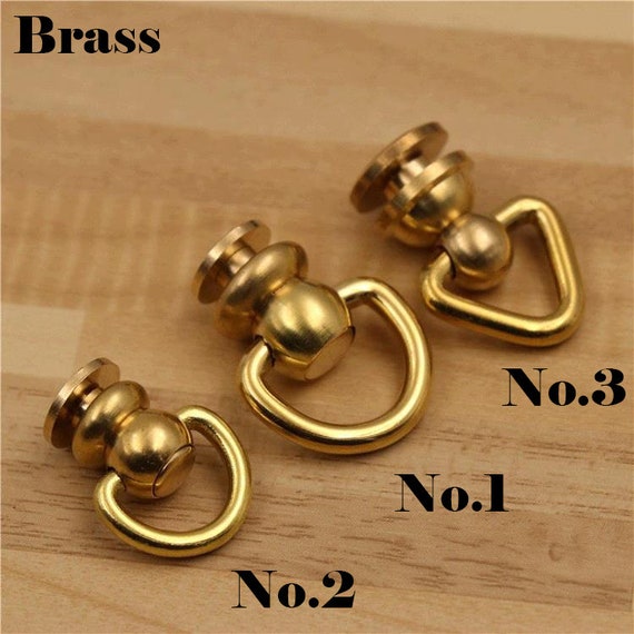  2Pcs Brass Ball Studs Rivets O/D Ring for Leather Crossbody  Purse Craft,Small : Arts, Crafts & Sewing