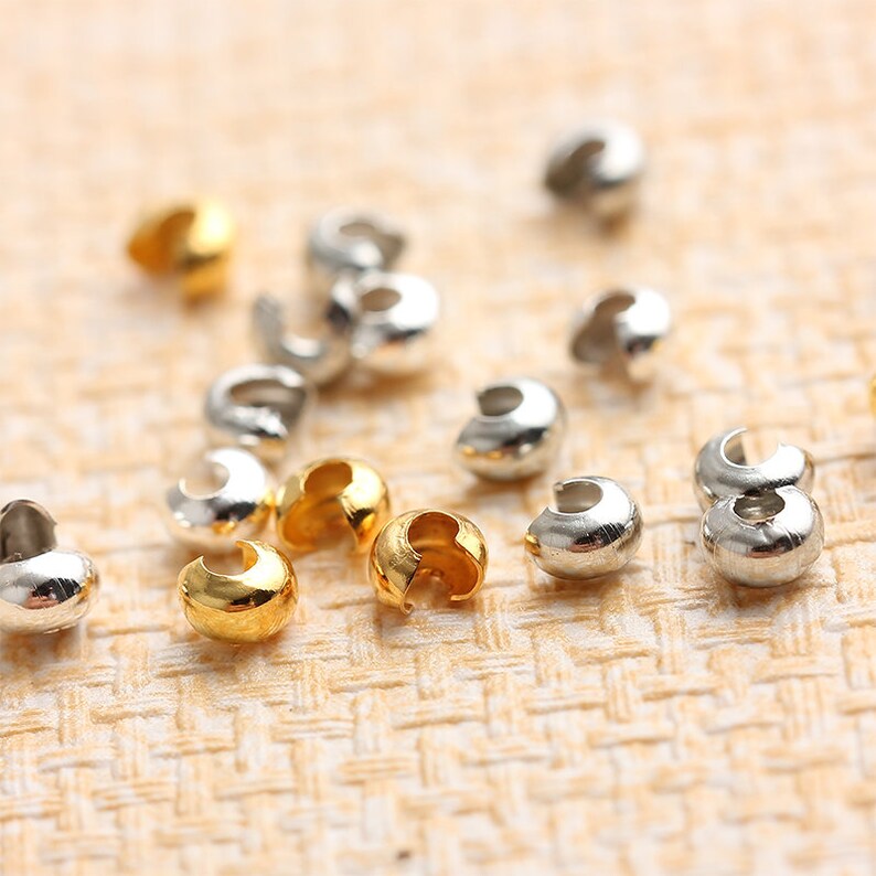 Brass Open Crimp Bead Knot Cover 3mm 4mm 5mm 1/8 Etsy