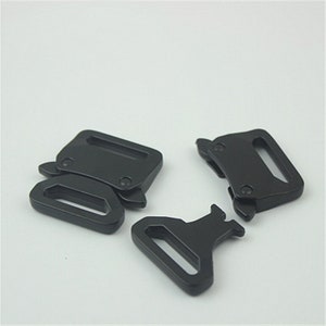 Black Side Buckle 1&quot; 25mm Adjustable Metal Quick Release Buckle Bag Backpack Dog Collar Belt Paracord Hardware