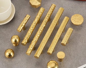 Vergoldete Luxus Gehämmerte Kabinett Griffe Rustikale Industrielle Art Deco Schublade Knäufe Moderne Küche Schlafzimmer Kommode Einzigartige Innenräume