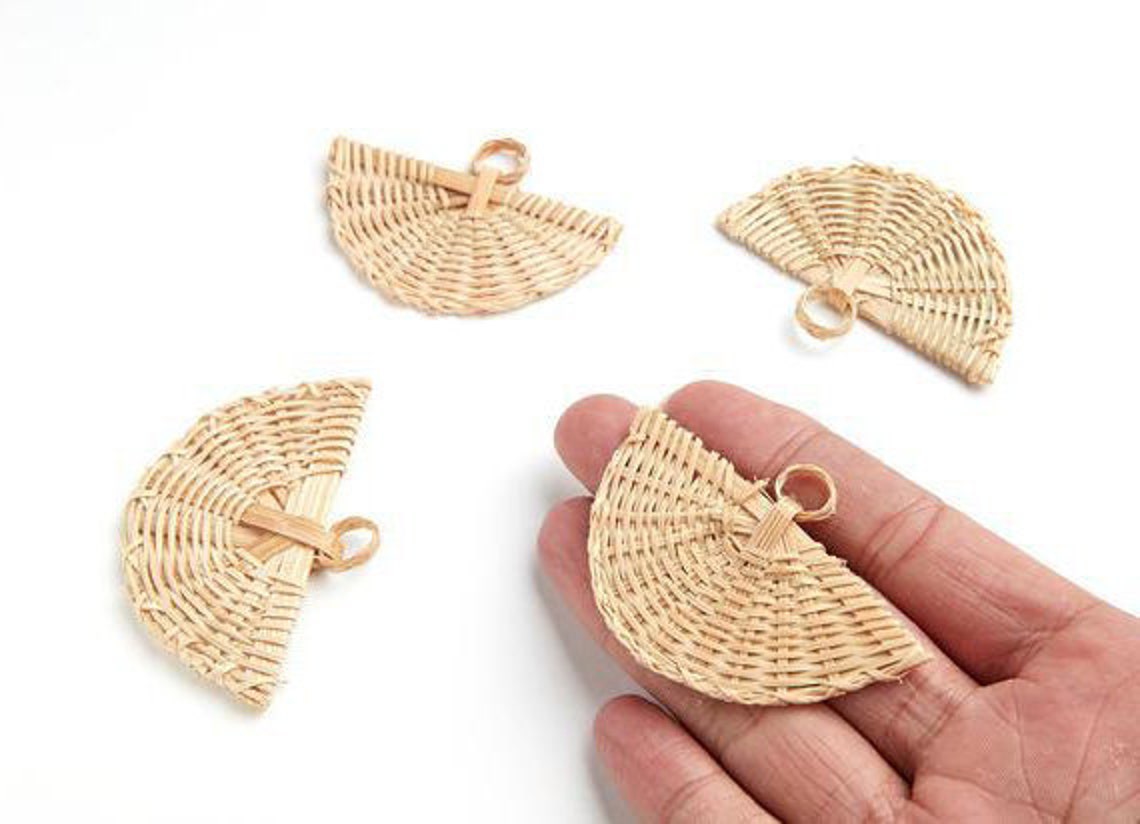 Natural Handmade Wood Rattan Earring Hoops Boho Jewelry Making | Etsy