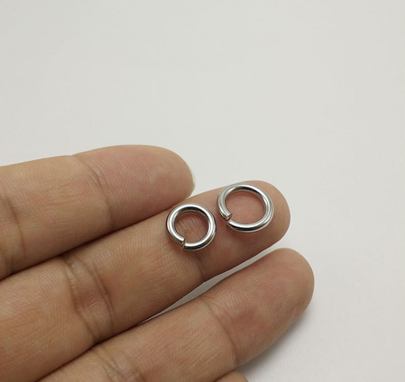 Stainless Steel Open Jump Rings 10-30mm 12 10 8 Gauge Dull Silver Color OD Connector Wire Chainmail Chainmaille Weave Jewelry Hardware DIY image 6