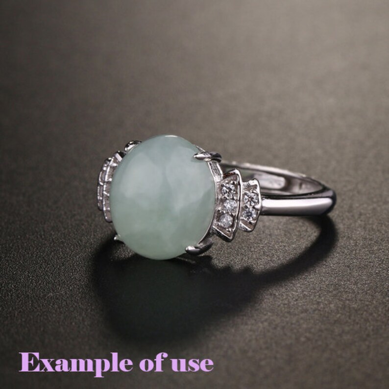 Sterling Silver CZ Adjustable Mount Ring 925 Oval Prong Setting Blank 5-11 mm 316-716 Base Cabochon Gemstone Stone Boho Jewelry Bulk