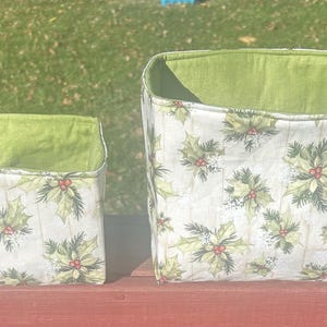 Holiday Storage Baskets/Christmas Fabric Bin/Gift Box