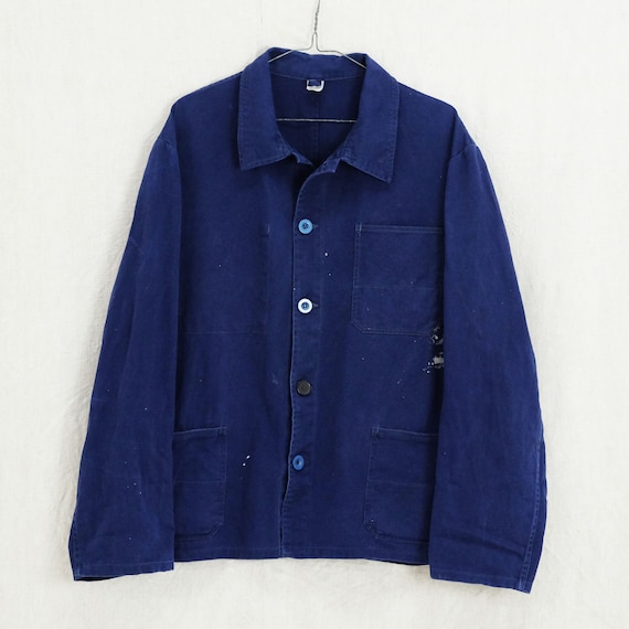 Vintage Indigo Workwear Chore Jacket - Unisex