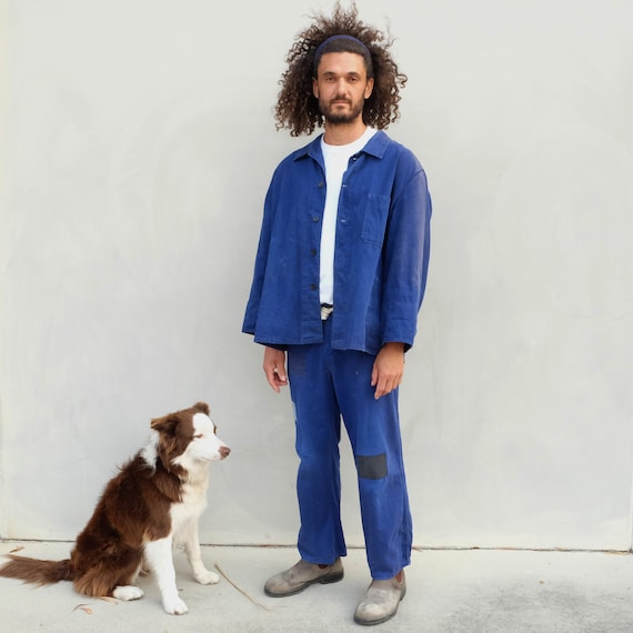 Vintage Indigo Workwear Chore Jacket - Unisex