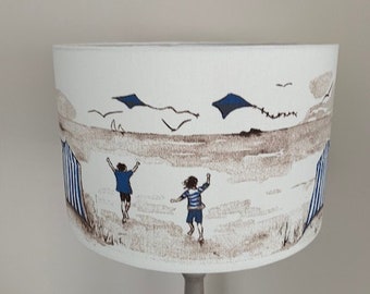 Seaside cylinder lampshade